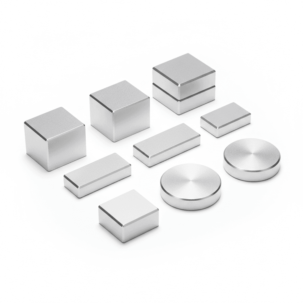 Brushed aluminum extrusion profiles and tube end caps on an industrial workbench